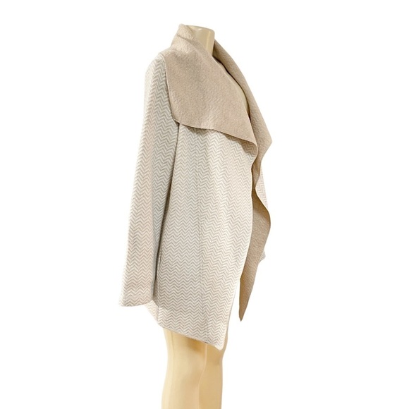 For Cynthia Beige Wool Blend Large‎ Long Collar Open Cardigan - Picture 4 of 7